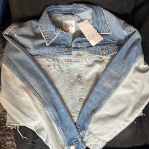 Womens Zara medium crop Jean jacket NWT